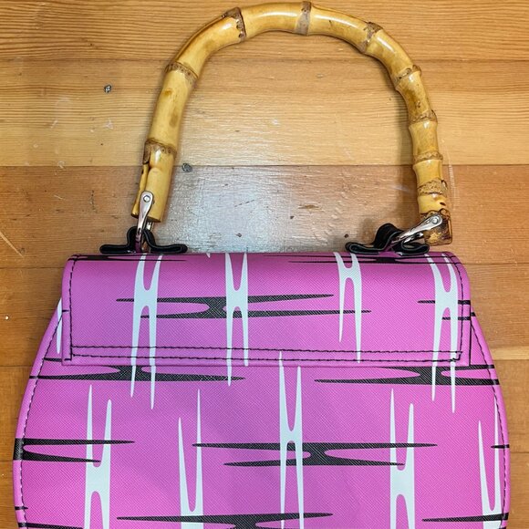 Liquor Brand Atomic Pink Handbag Rockabilly Pinup Tiki Style - Picture 6 of 7